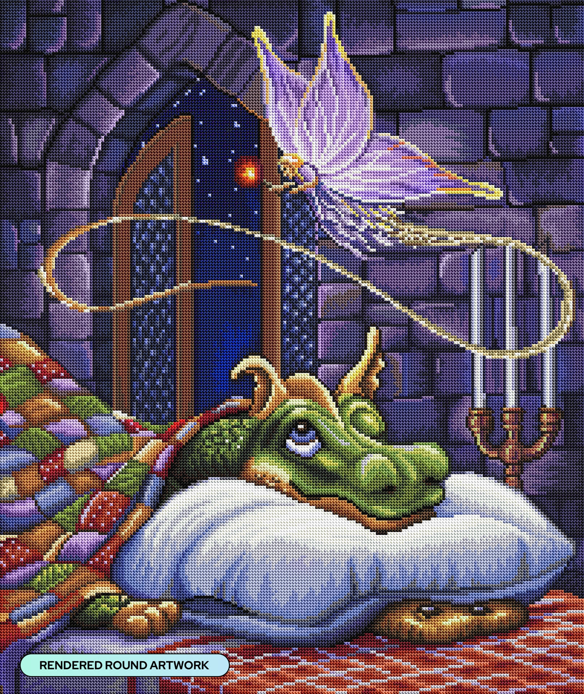 Diamond Painting Cookie Fairy 22" x 26" (55.6cm x 66cm) / Round with 51 Colors including 2 ABs and 1 Frosted Diamond and 5 Fairy Dust Diamonds / 48,480