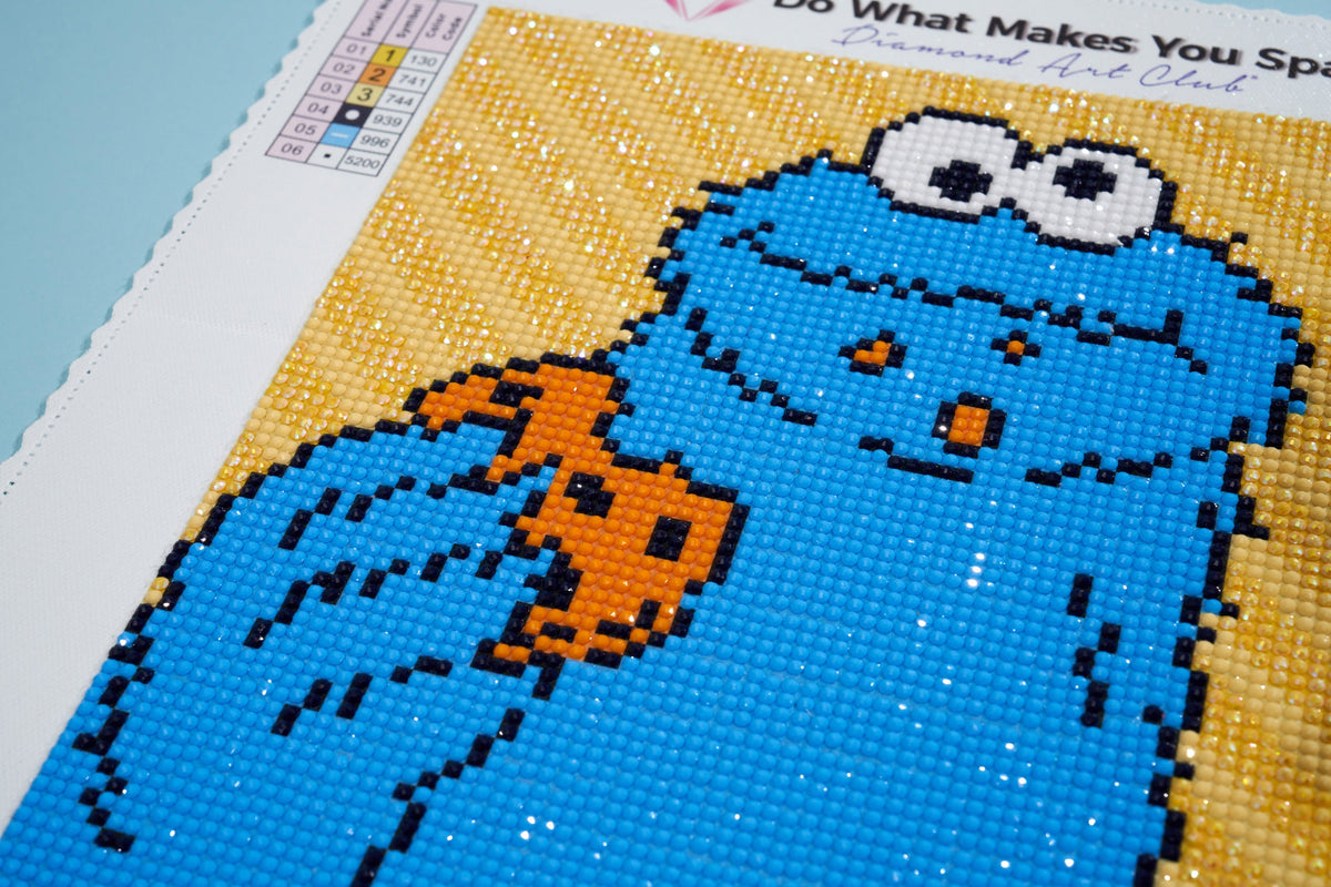Diamond Painting Cookie Monster™ Portrait 9" x 9" (23cm x 23cm) / Round with 6 Colors including 1 AB / 6,561