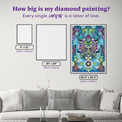 Diamond Painting Copeton Flores Lilac 25.6" x 36.2" (65cm x 92cm) / Square with 67 Colors including 3 ABs and 3 Fairy Dust Diamonds and 1 Special Diamond / 95,405