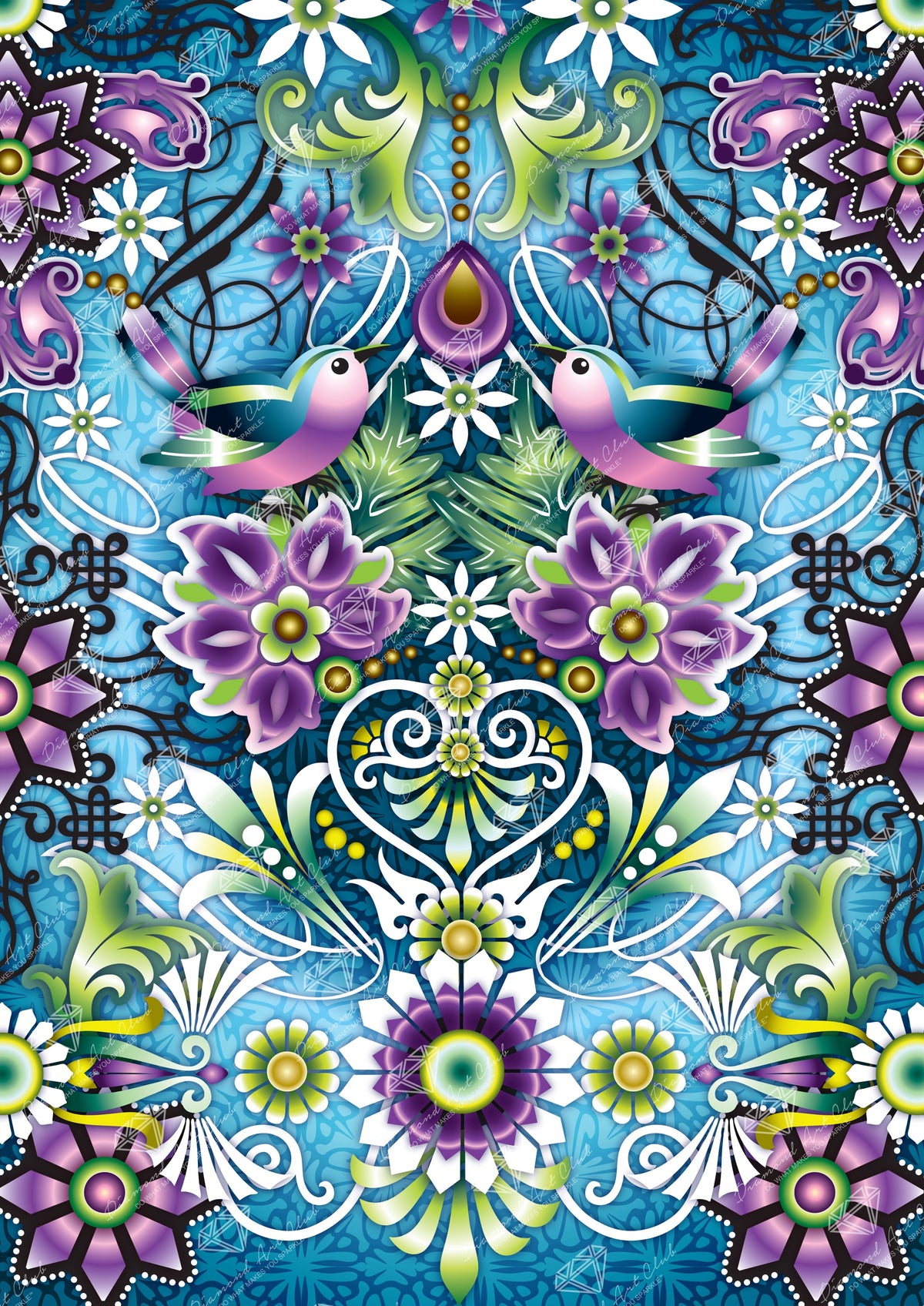 Diamond Painting Copeton Flores Lilac 25.6" x 36.2" (65cm x 92cm) / Square with 67 Colors including 3 ABs and 3 Fairy Dust Diamonds and 1 Special Diamond / 95,405
