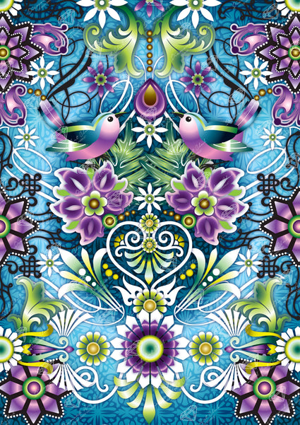 Diamond Painting Copeton Flores Lilac 25.6" x 36.2" (65cm x 92cm) / Square with 67 Colors including 3 ABs and 3 Fairy Dust Diamonds and 1 Special Diamond / 95,405