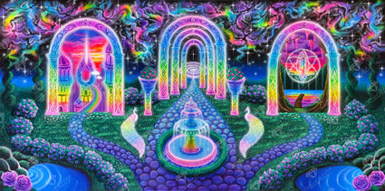 Diamond Painting Cosmic Garden 55.5" x 27.6" (140.9cm x 69.9cm) / Square with 91 Colors including 5 ABs and 3 Fairy Dust Diamonds / 159,046
