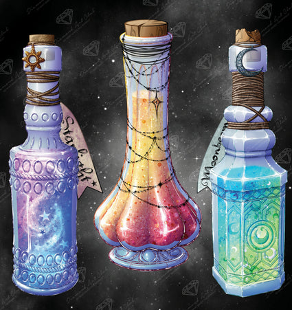 Diamond Painting Cosmic Potions 23.6" x 25.1" (60cm x 63.7cm) / Square With 68 Colors Including 6 ABs and 4 Iridescent Diamonds and 2 Fairy Dust Diamonds / 61,696