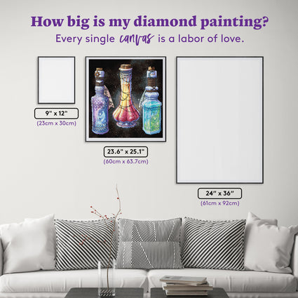 Diamond Painting Cosmic Potions 23.6" x 25.1" (60cm x 63.7cm) / Square With 68 Colors Including 6 ABs and 4 Iridescent Diamonds and 2 Fairy Dust Diamonds / 61,696