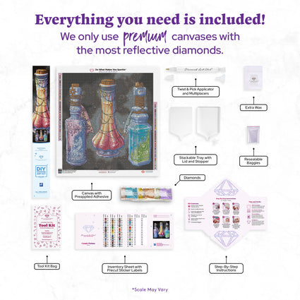 Diamond Painting Cosmic Potions 23.6" x 25.1" (60cm x 63.7cm) / Square With 68 Colors Including 6 ABs and 4 Iridescent Diamonds and 2 Fairy Dust Diamonds / 61,696