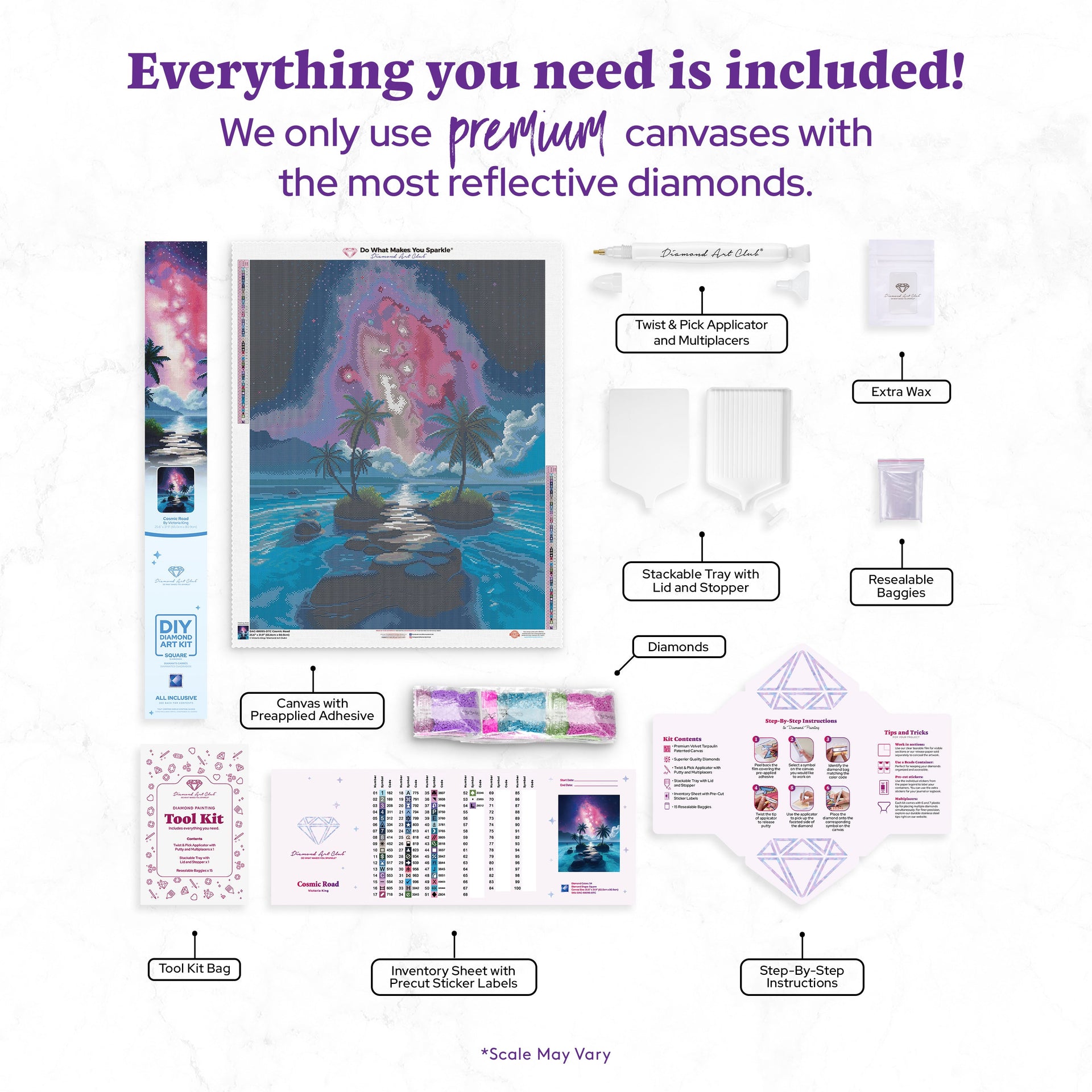 Diamond Painting Cosmic Road 25.6" x 31.9" (65cm x 80.9cm) / Square with 54 Colors including 2 ABs and 4 Fairy Dust Diamonds / 84,825