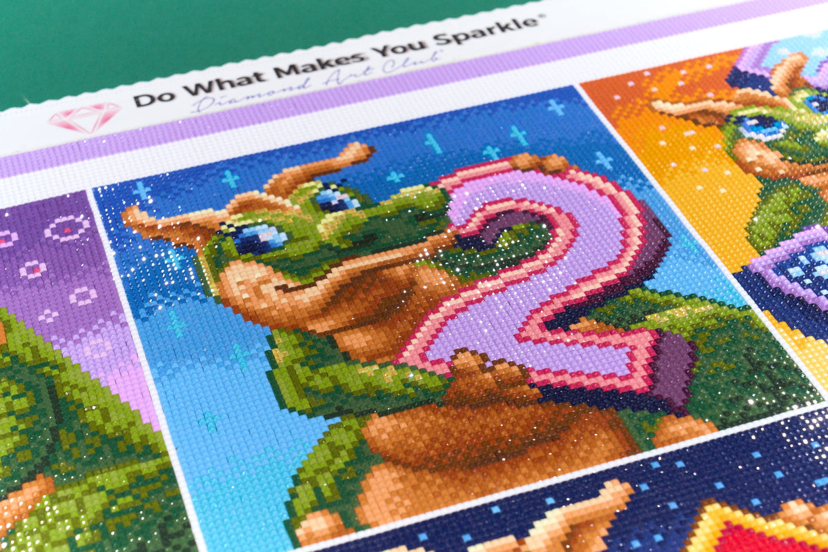 Diamond Painting Counting with the Draglings 27.6" x 35.8" (69.9cm x 90.9cm) / Square with 61 Colors including 2 ABs and 4 Fairy Dust Diamonds / 102,565