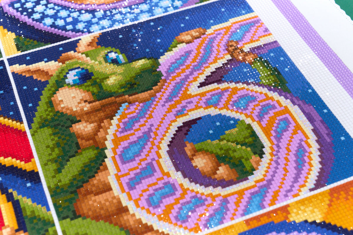 Diamond Painting Counting with the Draglings 27.6" x 35.8" (69.9cm x 90.9cm) / Square with 61 Colors including 2 ABs and 4 Fairy Dust Diamonds / 102,565