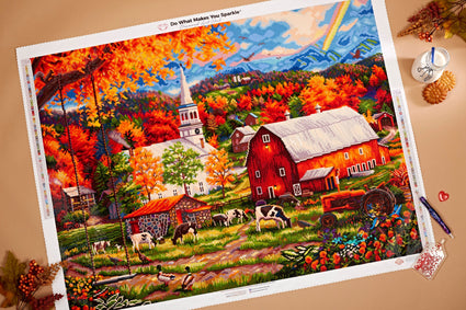 Diamond Painting Country Blessings 36.6" x 27.6" (93cm x 70cm) / Square With 66 Colors Including 3 ABs / 104,813