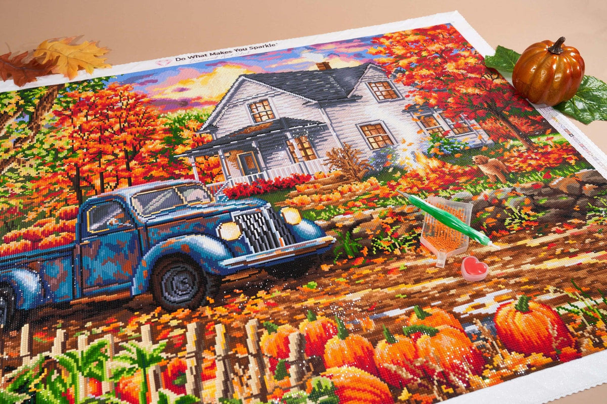Diamond Painting Country Harvest 36.6" x 27.6" (93cm x 70cm) / Square with 61 Colors including 4 ABs and 2 Fairy Dust Diamonds / 104,813