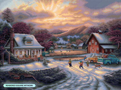 Diamond Painting Country Holidays 34.3" x 25.6" (86.9cm x 65cm) / Square With 55 Colors Including 1 AB and 3 Fairy Dust Diamonds / 91,089