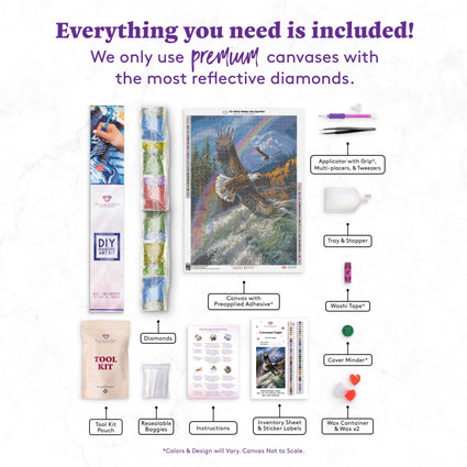 Diamond Painting Covenant Eagle 22" x 31" (55.8cm x 78.7cm) / Square with 66 Colors including 5 ABs / 70,784