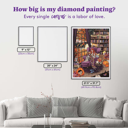 Diamond Painting Cozy Autumn 27.6" x 37" (69.9cm x 93.8cm) / Square with 71 Colors including 3 ABs and 1 Iridescent Diamond and 3 Fairy Dust Diamonds / 105,937