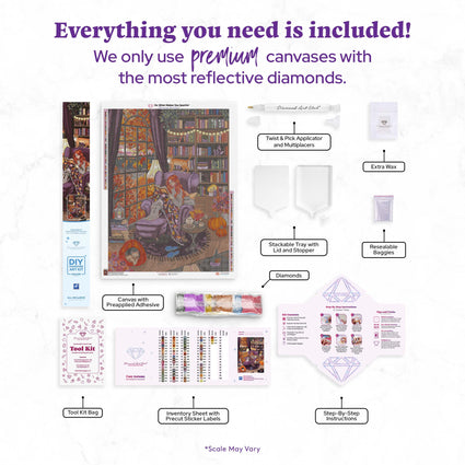 Diamond Painting Cozy Autumn 27.6" x 37" (69.9cm x 93.8cm) / Square with 71 Colors including 3 ABs and 1 Iridescent Diamond and 3 Fairy Dust Diamonds / 105,937