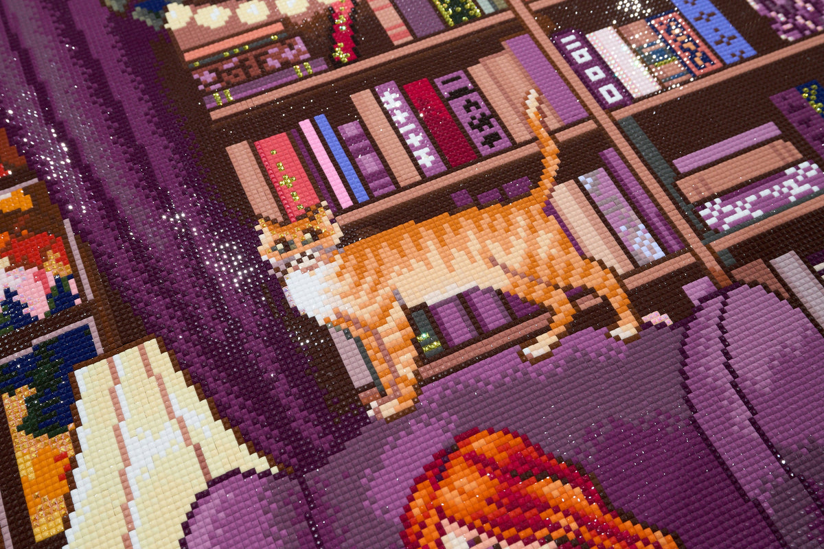 Diamond Painting Cozy Autumn 27.6" x 37" (69.9cm x 93.8cm) / Square with 71 Colors including 3 ABs and 1 Iridescent Diamond and 3 Fairy Dust Diamonds / 105,937