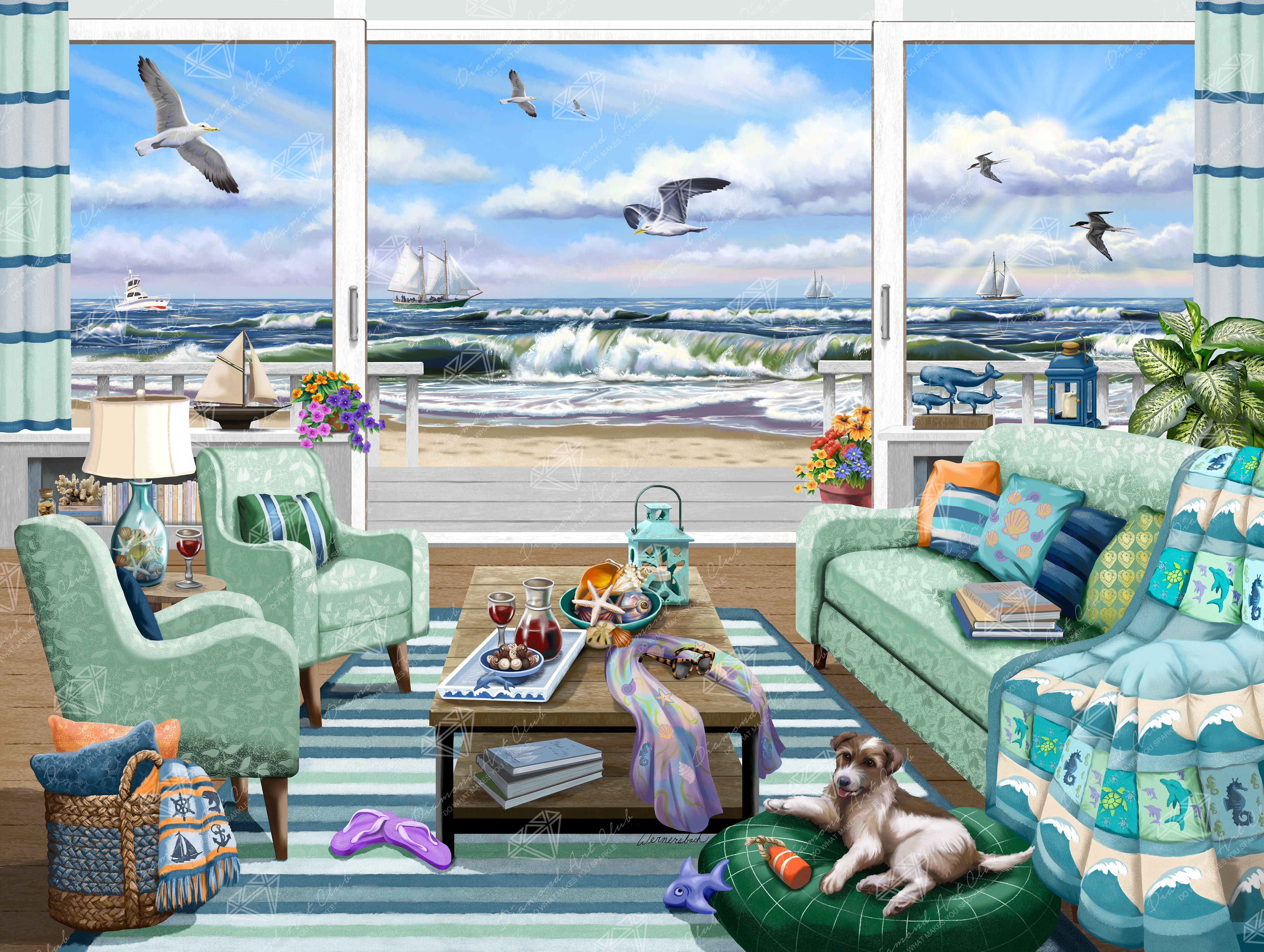 Cozy by the Sea Diamond Painting Kit – Diamond Art Club