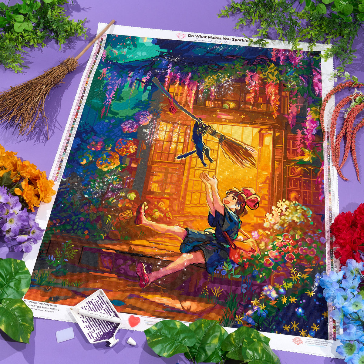 Diamond Painting Cozy Home 27.6" x 35.8" (69.9cm x 90.9cm) / Square with 90 Colors including 2 ABs and 1 Frosted DIamond and 4 Fairy Dust Diamonds / 102,565