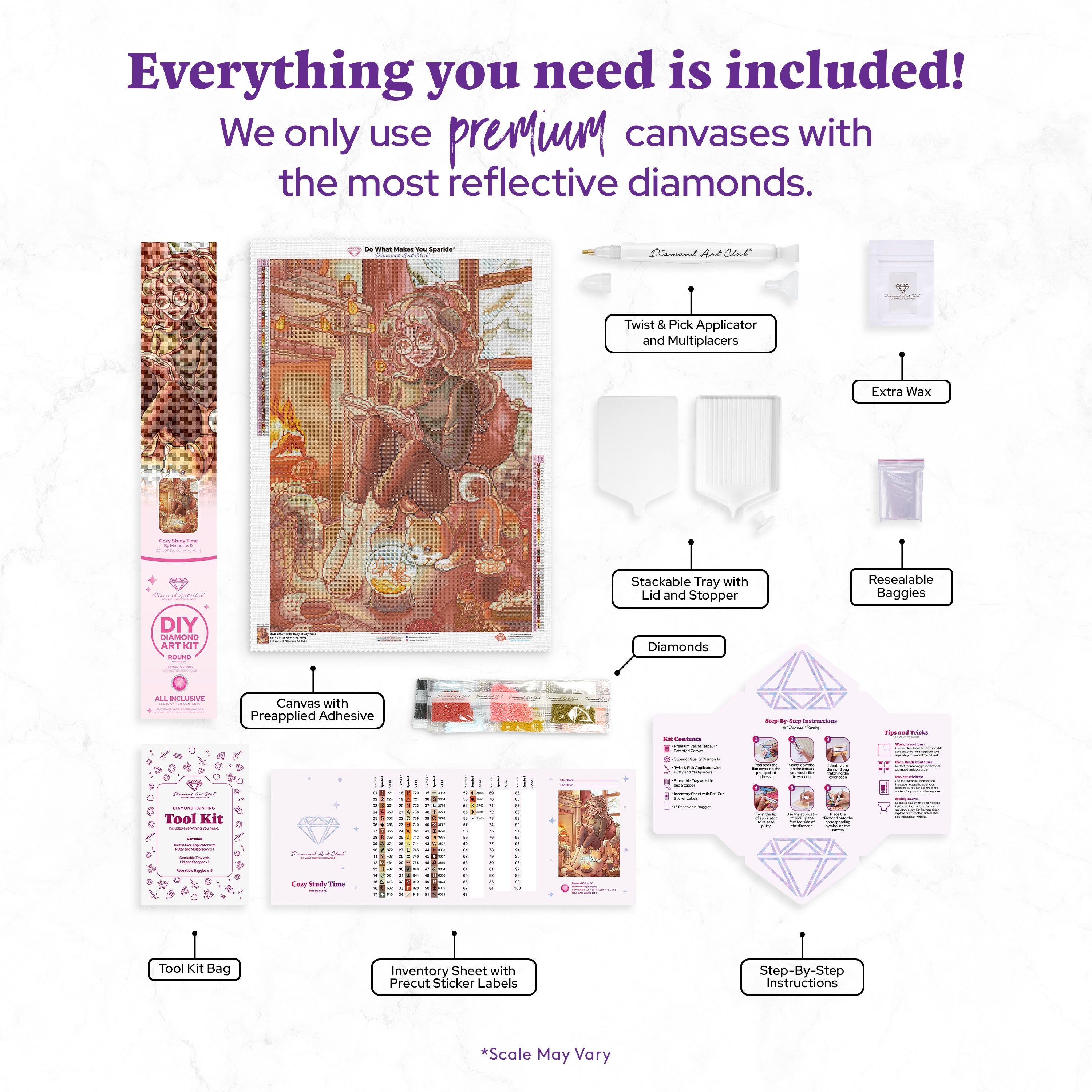 Cozy Study Time Diamond Painting Kit – Diamond Art Club