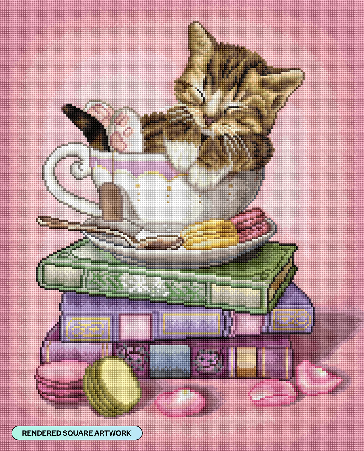 Diamond Painting Cozy Time 17" x 21" (42.8cm x 53cm) / Square with 65 Colors including 1 AB and 5 Fairy Dust Diamonds / 36,636