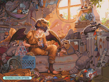 Diamond Painting Crows Corner 37" x 27.6" (93.8cm x 69.9cm) / Square With 79 Colors Including 3 ABs and 4 Fairy Dust Diamonds / 105,937