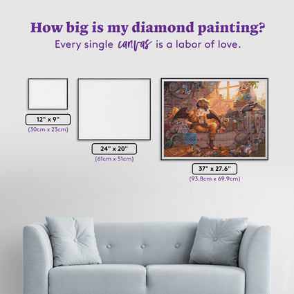 Diamond Painting Crows Corner 37" x 27.6" (93.8cm x 69.9cm) / Square With 79 Colors Including 3 ABs and 4 Fairy Dust Diamonds / 105,937