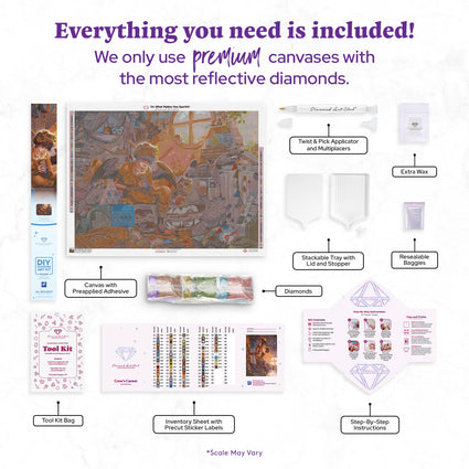 Diamond Painting Crows Corner 37" x 27.6" (93.8cm x 69.9cm) / Square With 79 Colors Including 3 ABs and 4 Fairy Dust Diamonds / 105,937