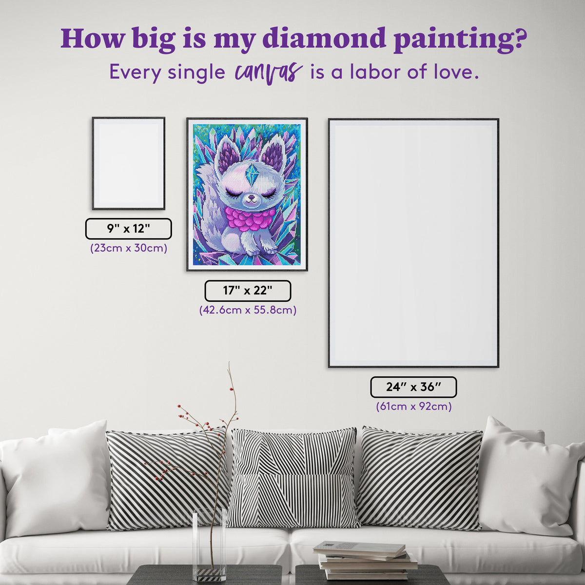 Diamond Painting Crystal Fox 17" x 22" (42.6cm x 55.8cm) / Round with 40 Colors including 4 ABs / 30,248
