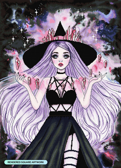 Diamond Painting Crystal Spell 25.6" x 35.4" (65cm x 89.9cm) / Square with 47 Colors including 1 AB and 1 Iridescent Diamond and 2 Fairy Dust Diamonds / 94,221