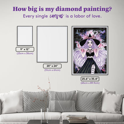 Diamond Painting Crystal Spell 25.6" x 35.4" (65cm x 89.9cm) / Square with 47 Colors including 1 AB and 1 Iridescent Diamond and 2 Fairy Dust Diamonds / 94,221