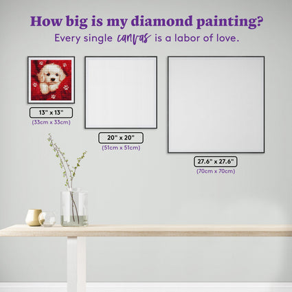 Diamond Painting Cuddles 13" x 13" (33cm x 33cm) / Round with 28 Colors including 1 AB and 3 Fairy Dust Diamonds / 14,400