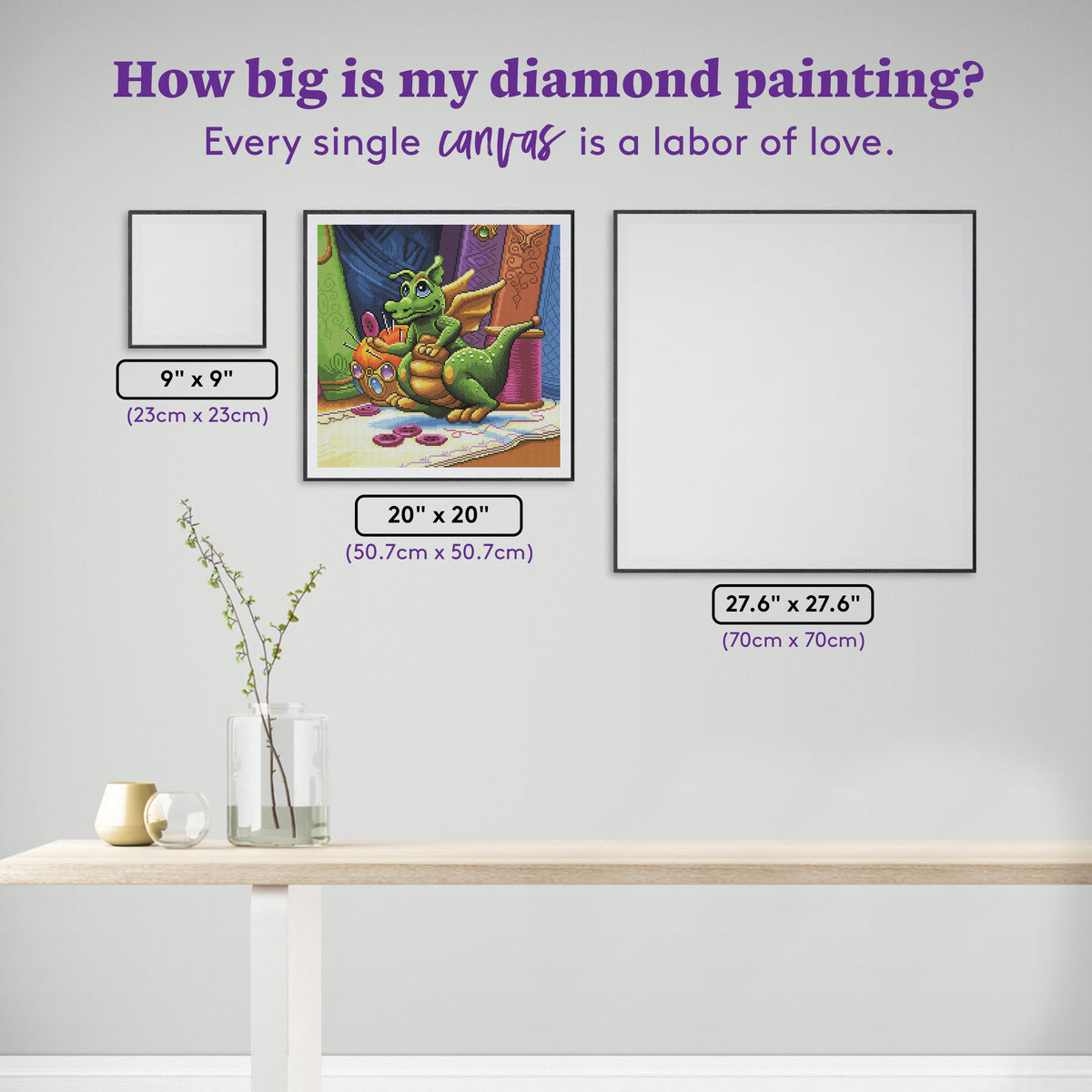 Diamond Painting Cute as a Button 20" x 20" (50.7cm x 50.7cm) / Round with 45 Colors including 2 ABs and 2 Fairy Dust Diamonds / 32,761