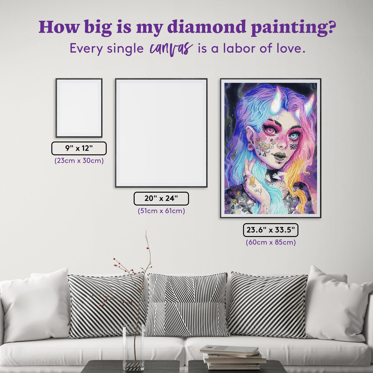 Diamond Painting Cutie 23.6" x 33.5" (60cm x 85cm) / Square with 61 Colors including 2 ABs and 3 Fairy Dust Diamonds / 82,181