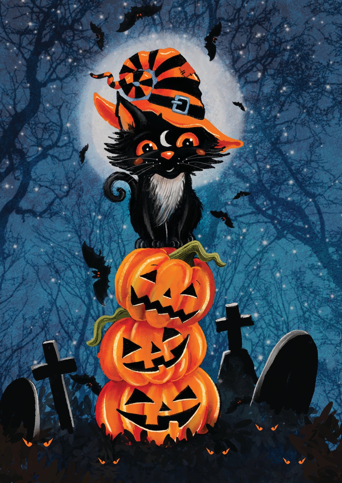 Halloween Cat — original artwork by Sandra Evans