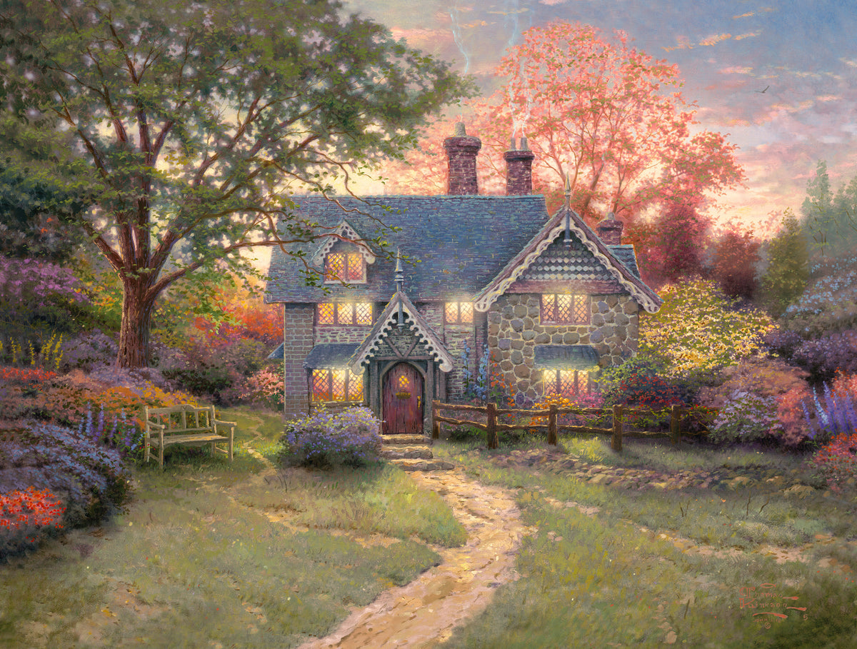 Gingerbread Cottage — original artwork by Thomas Kinkade