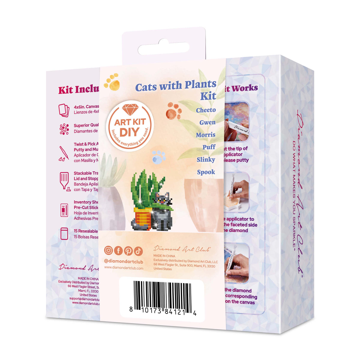 Diamond Painting DAC-MD-045 4" x 6" (10.2cm x 15.2cm) / Square With 33 Colors Including 4 ABs and 1 Electro Diamond and 5 Iridescent Diamonds and 23 Fairy Dust Diamonds / 14,400