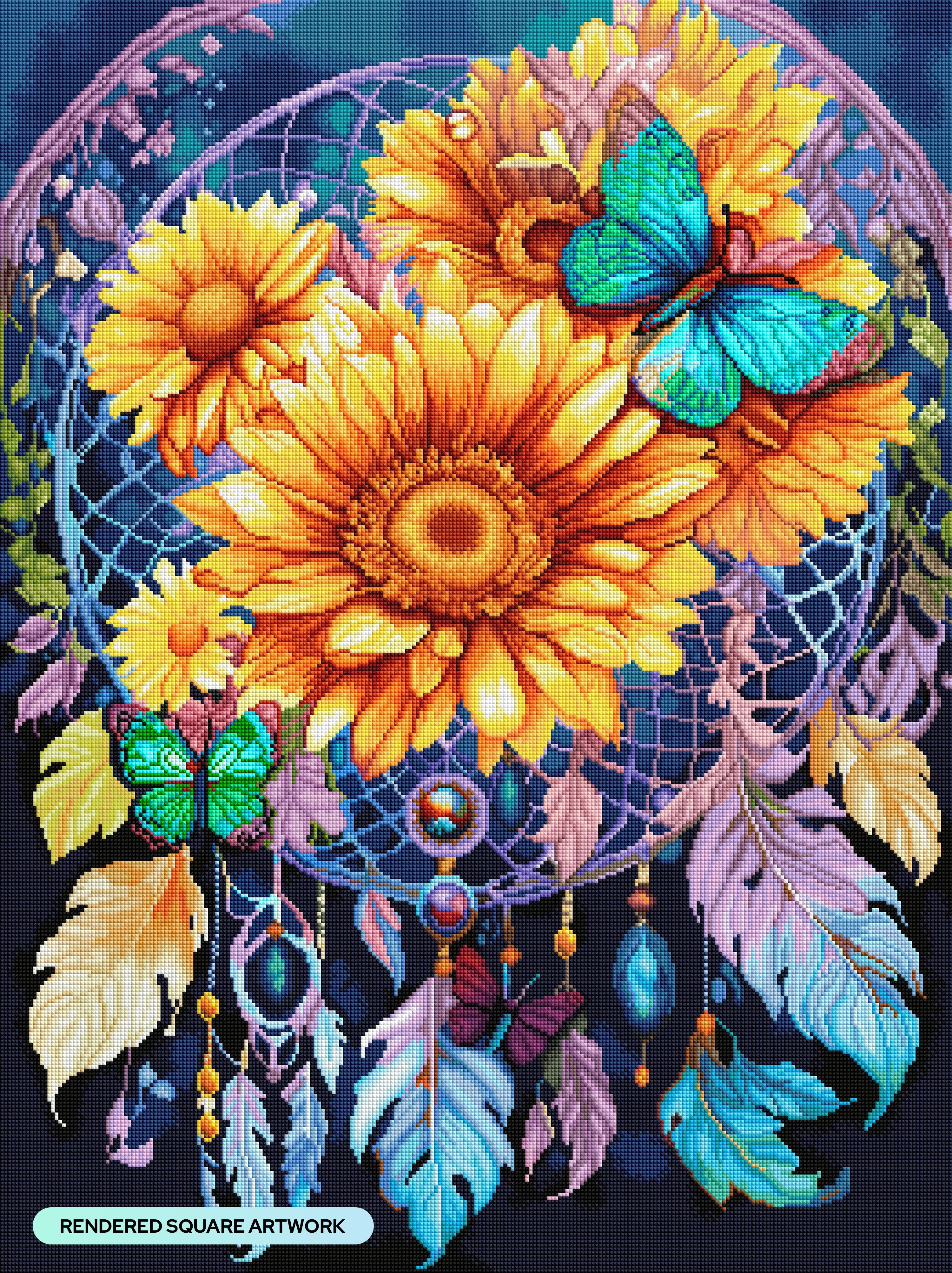 Daisy Gems Dreamcatcher – Diamond Art Club