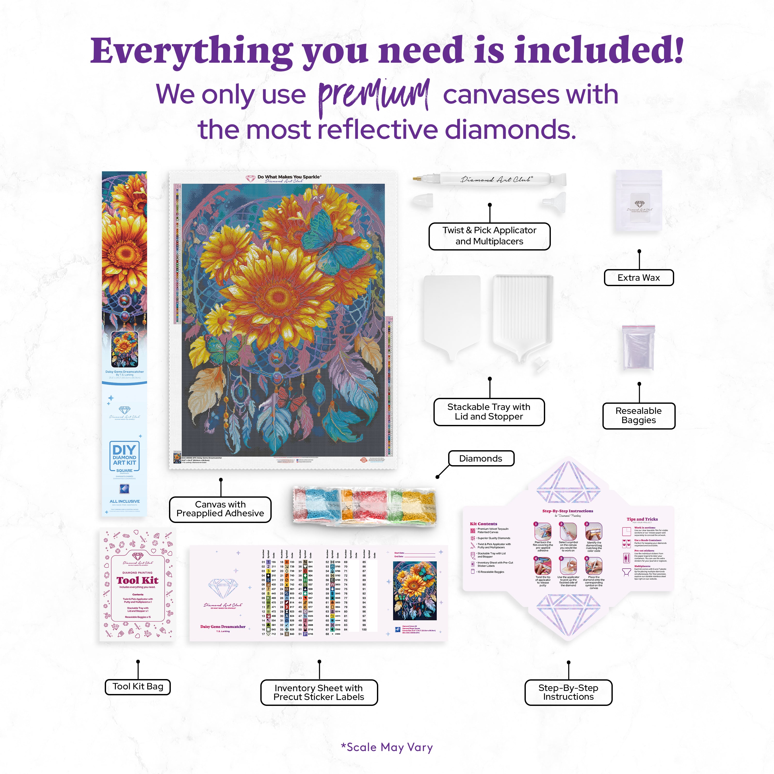 Daisy Gems Dreamcatcher – Diamond Art Club