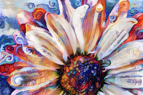 Diamond Painting Daisy Love 30" x 20" (76cm x 50.7cm) / Round with 64 Colors including 3 ABs and 1 Fairy Dust Diamonds / 49,051