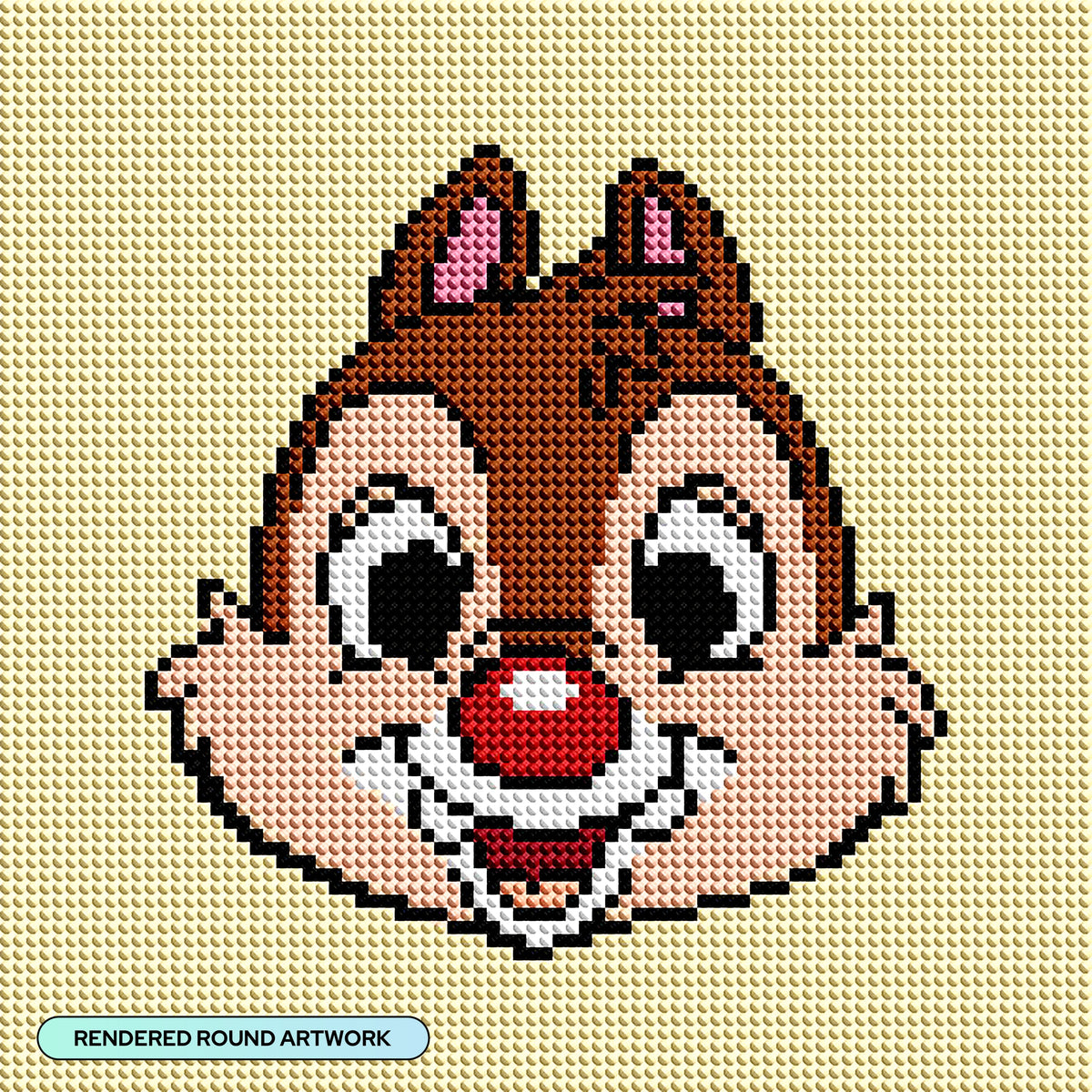 Diamond Painting Dale 9" x 9" (22.8cm x 22.8cm) / Round with 9 Colors including 1 Fairy Dust Diamond / 6,889