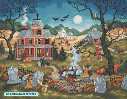 Diamond Painting Dancing in the Moonlight 35.4" x 27.6" (89.9cm x 69.9cm) / Square with 73 Colors including 2 ABs and 3 Fairy Dust Diamonds / 101,441