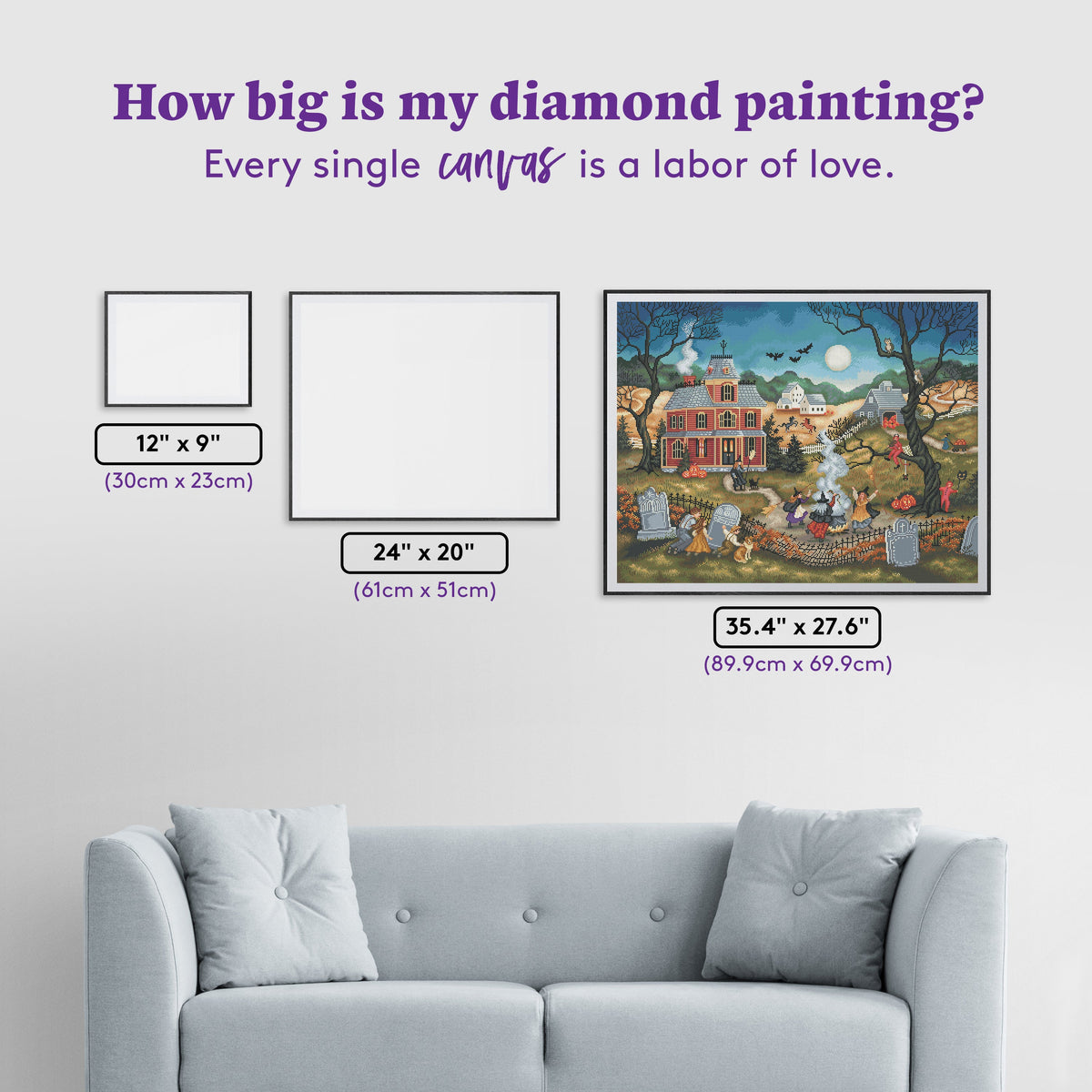 Diamond Painting Dancing in the Moonlight 35.4" x 27.6" (89.9cm x 69.9cm) / Square with 73 Colors including 2 ABs and 3 Fairy Dust Diamonds / 101,441