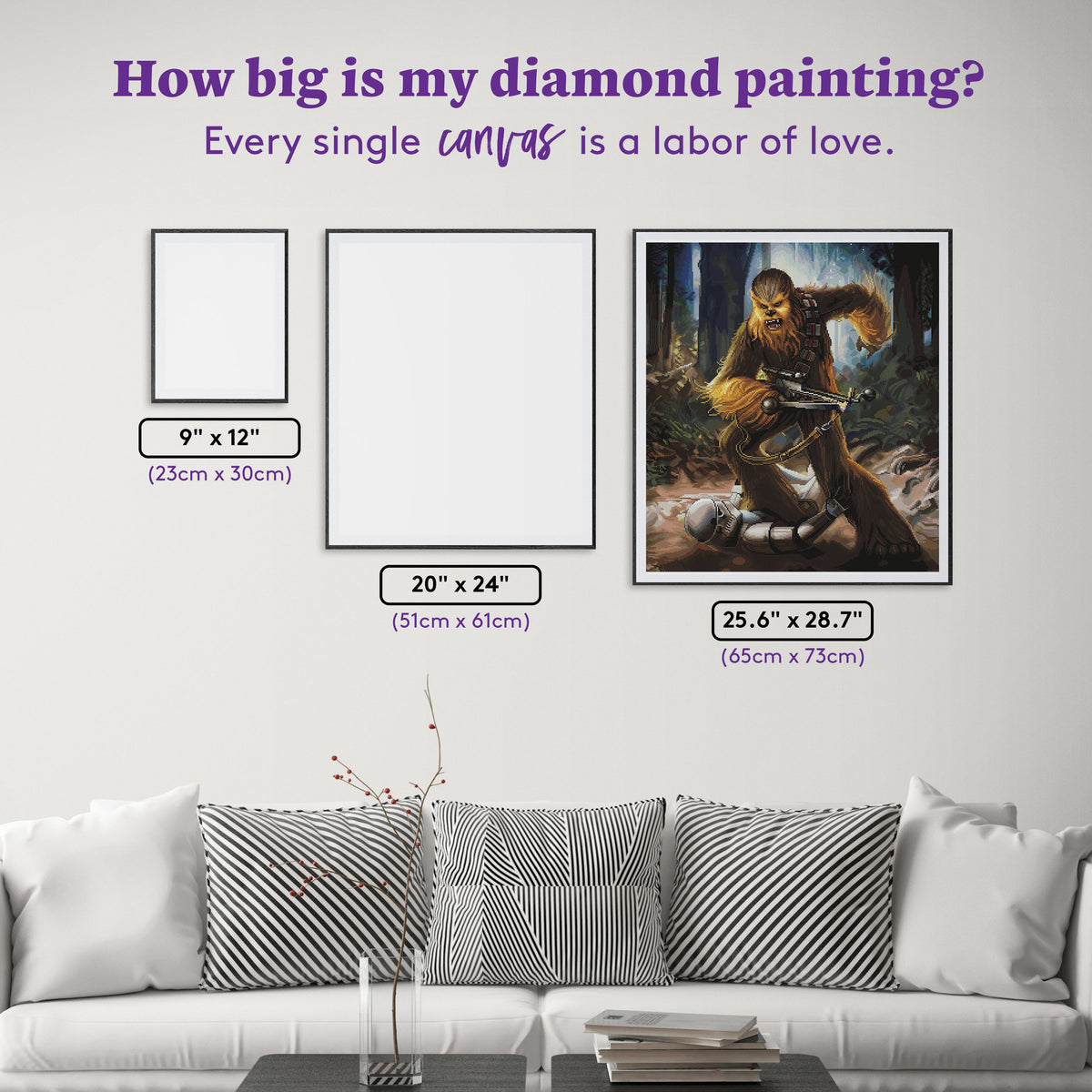 Diamond Painting Dangerous Wookiee 25.6" x 28.7" (65cm x 73cm) / Square with 75 Colors including 1 AB and 4 Fairy Dust Diamonds / 76,473