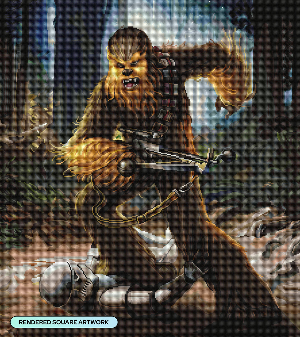 Diamond Painting Dangerous Wookiee 25.6" x 28.7" (65cm x 73cm) / Square with 75 Colors including 1 AB and 4 Fairy Dust Diamonds / 76,473