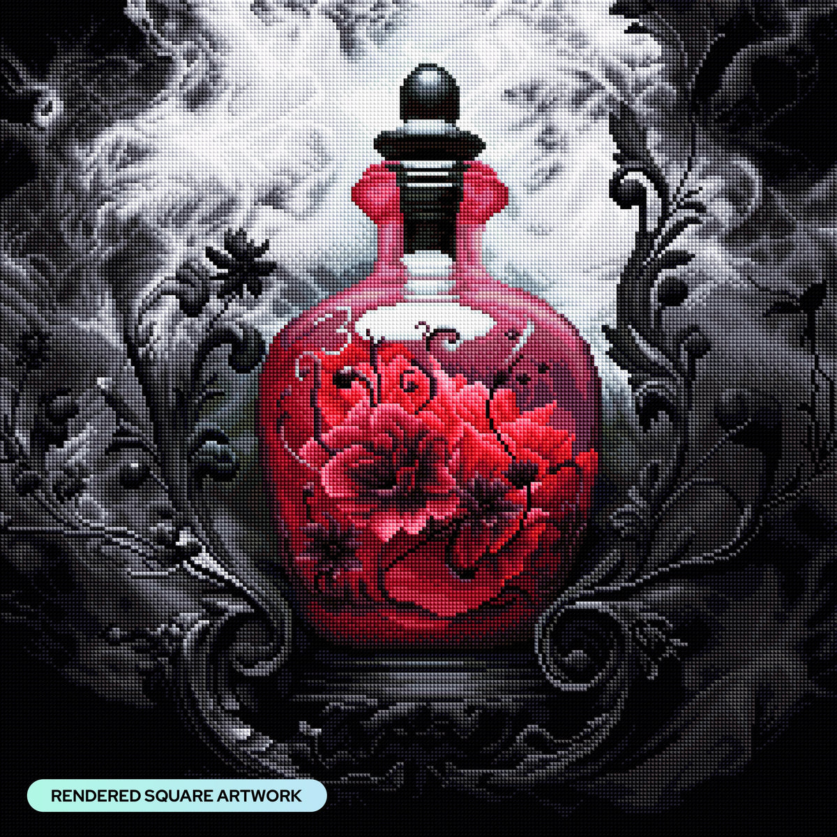 Diamond Painting Dark Bliss 22" x 22" (55.8cm x 55.8cm) / Square with 38 Colors including 1 AB and 2 Fairy Dust Diamonds / 50,176