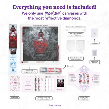 Diamond Painting Dark Bliss 22" x 22" (55.8cm x 55.8cm) / Square with 38 Colors including 1 AB and 2 Fairy Dust Diamonds / 50,176