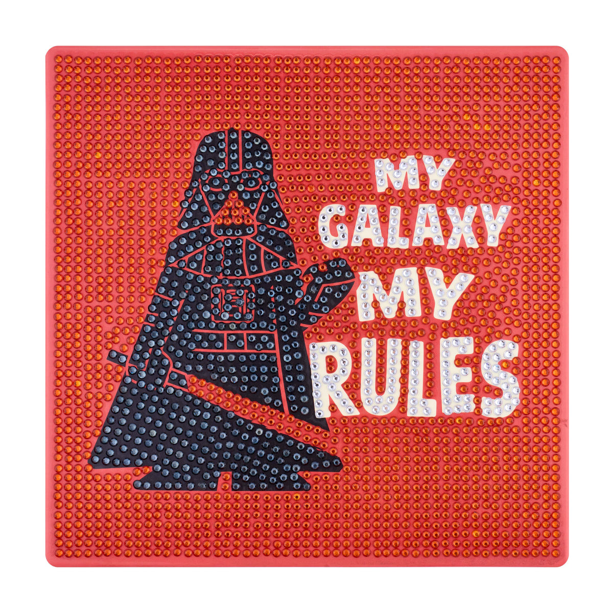 Diamond Painting Dark Side Rules (Darth Vader) - Easy Gem™ Sparkle Boards 9" x 9" (22cm x 22cm) / Round with 3 Colors including 3 Iridescent Diamonds / 2,435