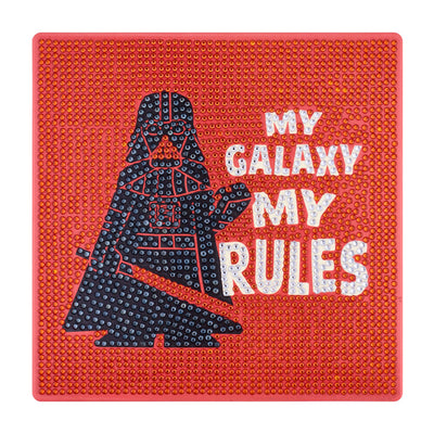 Diamond Painting Dark Side Rules (Darth Vader) - Easy Gem™ Sparkle Boards 9" x 9" (22cm x 22cm) / Round with 3 Colors including 3 Iridescent Diamonds / 2,435