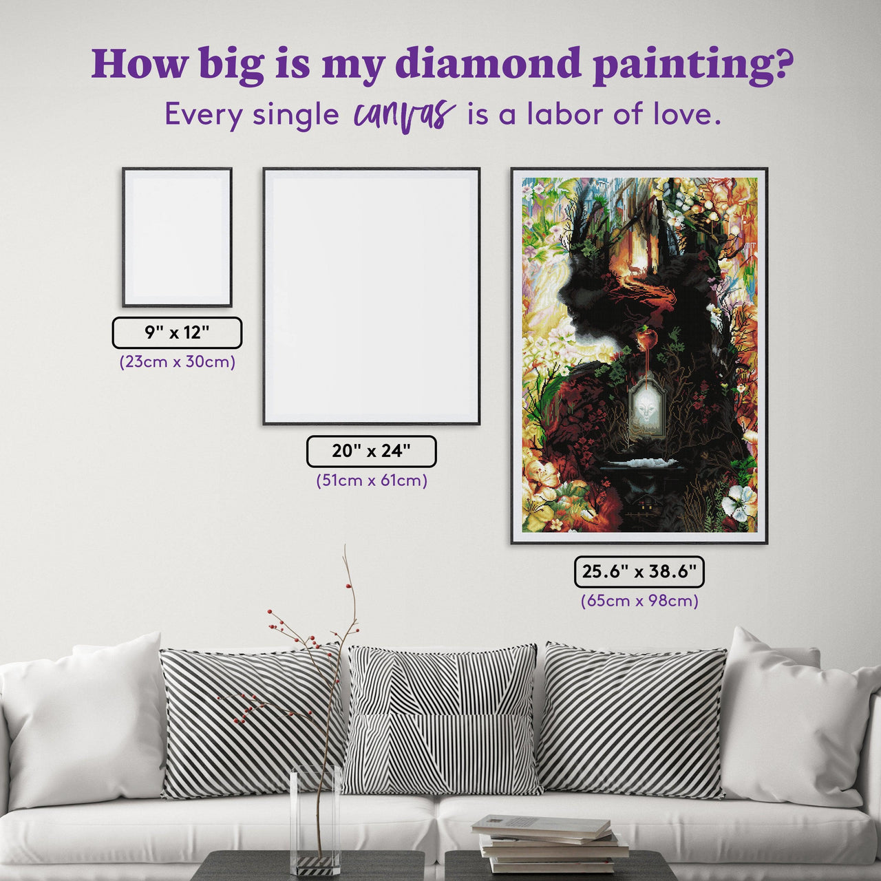 Diamond Painting Dark Snow 25.6" x 38.6" (65cm x 98cm) / Square With 60 Colors including 2 ABs and 2 Fairy Dust Diamonds / 102,573