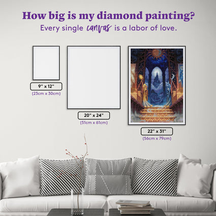 Diamond Painting Day and Night 22" x 31" (56cm x 79cm) / Square with 62 Colors including 2 ABs and 3 Fairy Dust Diamonds / 70,784