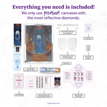 Diamond Painting Day and Night 22" x 31" (56cm x 79cm) / Square with 62 Colors including 2 ABs and 3 Fairy Dust Diamonds / 70,784